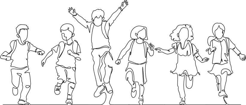 イラスト：元気よく走る子供